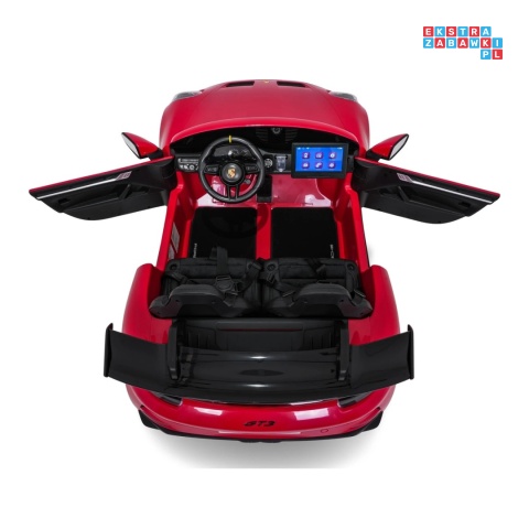 [DK-P911.STRONG.MP4] Auto Porsche 911 GT3 na akumulator 2x280W 24V/10Ah Ciche silniki Odtwarzacz MP4 - czerwony