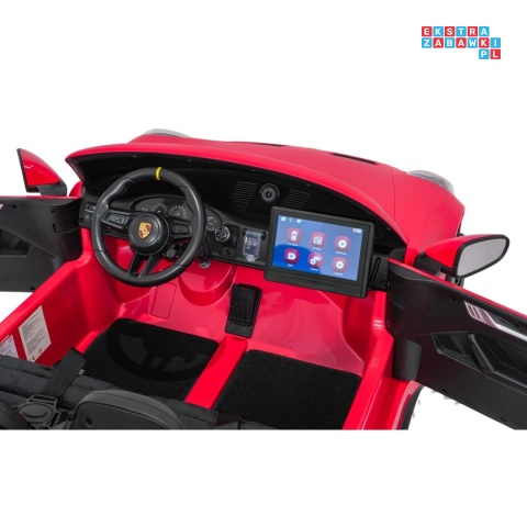 [DK-P911.STRONG.MP4] Auto Porsche 911 GT3 na akumulator 2x280W 24V/10Ah Ciche silniki Odtwarzacz MP4 - czerwony