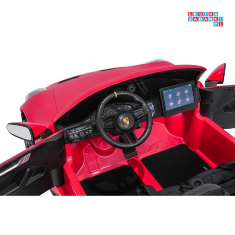 [DK-P911.STRONG.MP4] Auto Porsche 911 GT3 na akumulator 2x280W 24V/10Ah Ciche silniki Odtwarzacz MP4 - czerwony