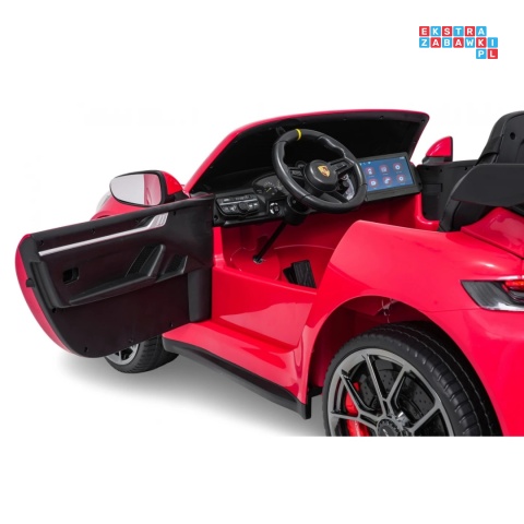 [DK-P911.STRONG.MP4] Auto Porsche 911 GT3 na akumulator 2x280W 24V/10Ah Ciche silniki Odtwarzacz MP4 - czerwony