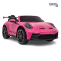 [DK-P911.STRONG.MP4] Auto Porsche 911 GT3 na akumulator 2x280W 24V/10Ah Ciche silniki Odtwarzacz MP4 - różowy