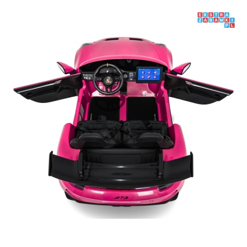 [DK-P911.STRONG.MP4] Auto Porsche 911 GT3 na akumulator 2x280W 24V/10Ah Ciche silniki Odtwarzacz MP4 - różowy