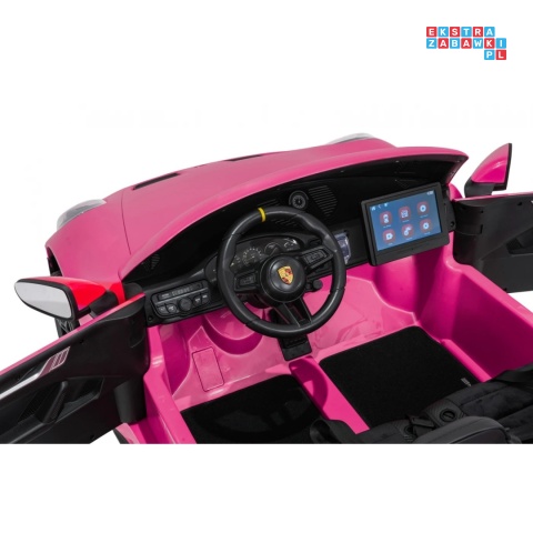 [DK-P911.STRONG.MP4] Auto Porsche 911 GT3 na akumulator 2x280W 24V/10Ah Ciche silniki Odtwarzacz MP4 - różowy