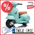 [H1] Motorek, skuter VESPA na akumulator 30W 6V/4.5Ah - skórzane siedzenia, licencja - miętowy