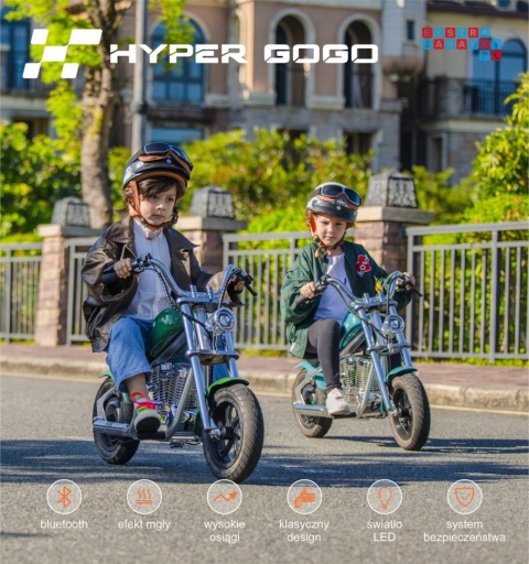 [HG1020473] Motocykl Hyper Gogo Cruiser 12 Plus na akumulator 22V/5.2Ah 160W - zielony