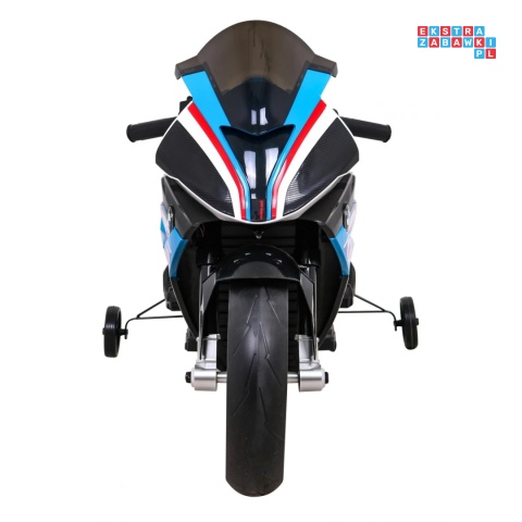 [JT5001] Motocykl BMW HP4 na akumulator 12V/7Ah 2x35W ekoskóra EVA panel dźwiękowy - niebieski