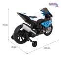 [JT5001] Motocykl BMW HP4 na akumulator 12V/7Ah 2x35W ekoskóra EVA panel dźwiękowy - niebieski