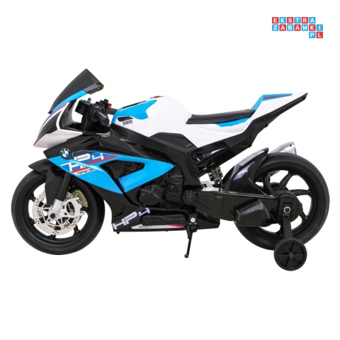 [JT5001] Motocykl BMW HP4 na akumulator 12V/7Ah 2x35W ekoskóra EVA panel dźwiękowy - niebieski