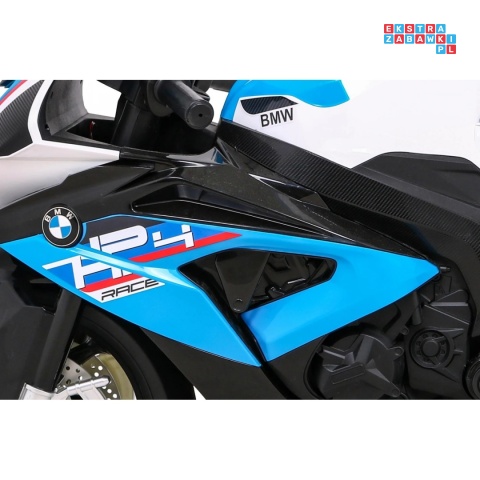 [JT5001] Motocykl BMW HP4 na akumulator 12V/7Ah 2x35W ekoskóra EVA panel dźwiękowy - niebieski