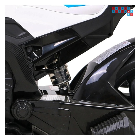 [JT5001] Motocykl BMW HP4 na akumulator 12V/7Ah 2x35W ekoskóra EVA panel dźwiękowy - niebieski