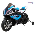[JT5001] Motocykl BMW HP4 na akumulator 12V/7Ah 2x35W ekoskóra EVA panel dźwiękowy - niebieski