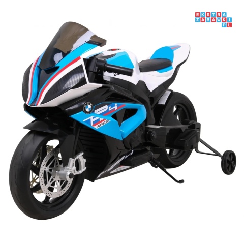 [JT5001] Motocykl BMW HP4 na akumulator 12V/7Ah 2x35W ekoskóra EVA panel dźwiękowy - niebieski