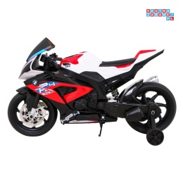 [JT5001] Motocykl BMW HP4 na akumulator 12V/7Ah 2x35W ekoskóra EVA panel dźwiękowy - czerwony