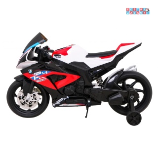 Czerwony Motor BMW HP4 na akumulator - 12V/7Ah, 2x35W, ekoskóra, EVA, panel dźwiękowy - [JT5001]