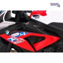[JT5001] Motocykl BMW HP4 na akumulator 12V/7Ah 2x35W ekoskóra EVA panel dźwiękowy - czerwony