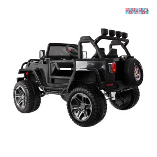 Czarne Autko Monster Jeep na akumulator - 24V/10Ah, 4x120W, pilot, regulacja siedzenia, LED, EVA - [WXE1688]
