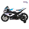 [JT5001] Motocykl BMW HP4 na akumulator 12V/7Ah 2x35W ekoskóra EVA panel dźwiękowy - biały