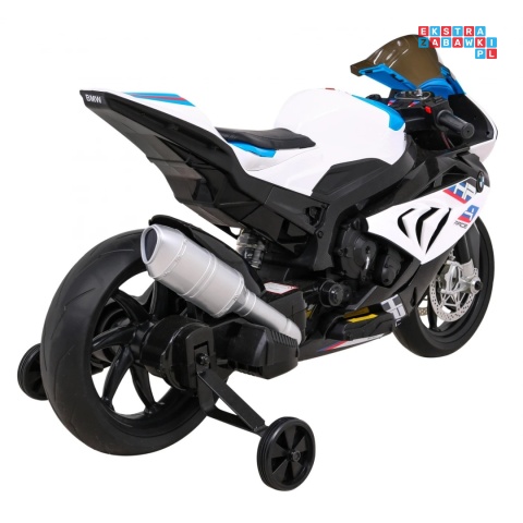 [JT5001] Motocykl BMW HP4 na akumulator 12V/7Ah 2x35W ekoskóra EVA panel dźwiękowy - biały