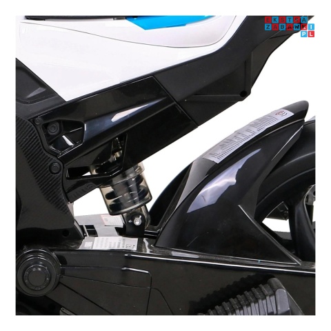 [JT5001] Motocykl BMW HP4 na akumulator 12V/7Ah 2x35W ekoskóra EVA panel dźwiękowy - biały