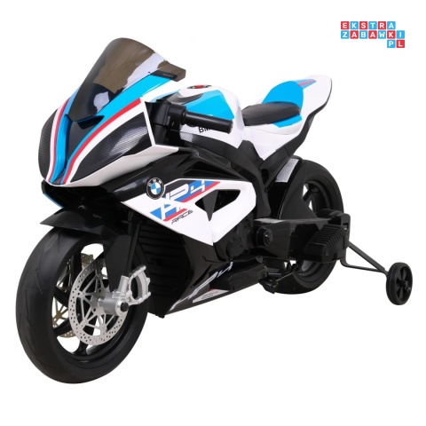 [JT5001] Motocykl BMW HP4 na akumulator 12V/7Ah 2x35W ekoskóra EVA panel dźwiękowy - biały