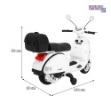 [PX150] Skuter Vespa na akumulator 12V/4.5Ah 2x25W EVA ekoskóra kluczyki - biały
