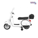 [PX150] Skuter Vespa na akumulator 12V/4.5Ah 2x25W EVA ekoskóra kluczyki - biały