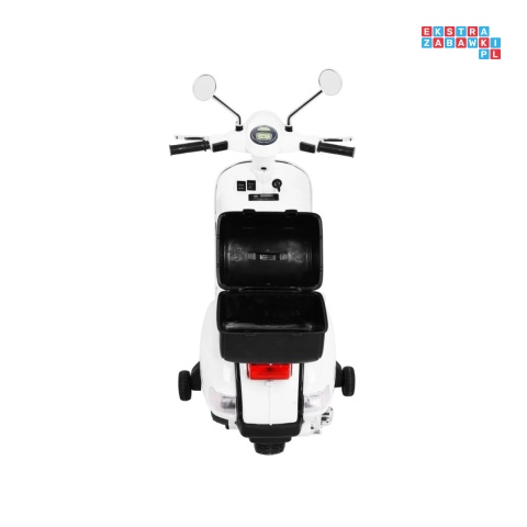 [PX150] Skuter Vespa na akumulator 12V/4.5Ah 2x25W EVA ekoskóra kluczyki - biały