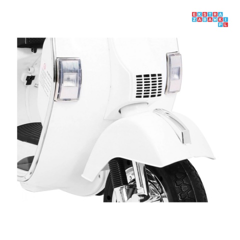[PX150] Skuter Vespa na akumulator 12V/4.5Ah 2x25W EVA ekoskóra kluczyki - biały