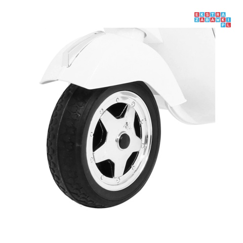 [PX150] Skuter Vespa na akumulator 12V/4.5Ah 2x25W EVA ekoskóra kluczyki - biały