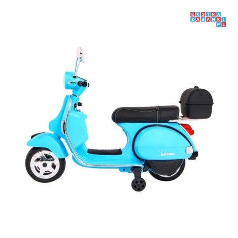 [PX150] Skuter Vespa na akumulator 12V/4.5Ah 2x25W EVA ekoskóra kluczyki - niebieski