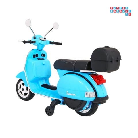 [PX150] Skuter Vespa na akumulator 12V/4.5Ah 2x25W EVA ekoskóra kluczyki - niebieski