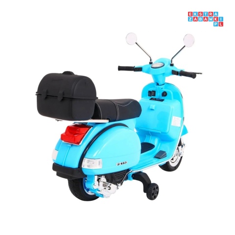 [PX150] Skuter Vespa na akumulator 12V/4.5Ah 2x25W EVA ekoskóra kluczyki - niebieski