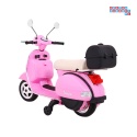 [PX150] Skuter Vespa na akumulator 12V/4.5Ah 2x25W EVA ekoskóra kluczyki - różowy