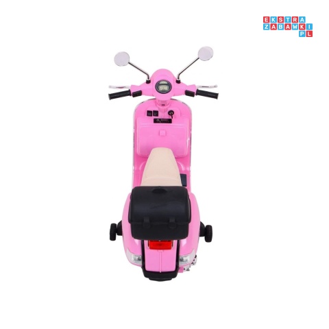 [PX150] Skuter Vespa na akumulator 12V/4.5Ah 2x25W EVA ekoskóra kluczyki - różowy