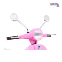 [PX150] Skuter Vespa na akumulator 12V/4.5Ah 2x25W EVA ekoskóra kluczyki - różowy