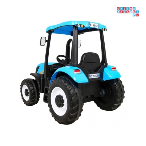 [A011A] Traktor New Holland na akumulator 24V/10AH 2x200W EVA ekoskóra pilot - niebieski