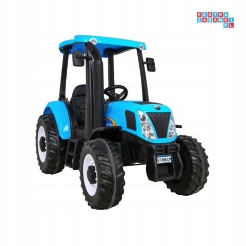 [A011A] Traktor New Holland na akumulator 24V/10AH 2x200W EVA ekoskóra pilot - niebieski