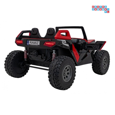 [SX1929] Buggy Clash STRONG 4x4 (2x300W + 2x35W) 24V/14Ah 16km/h EVA pilot ekoskóra - czerwony