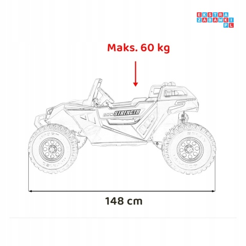 [SX1929] Buggy Clash STRONG 4x4 (2x300W + 2x35W) 24V/14Ah 16km/h EVA pilot ekoskóra - czerwony