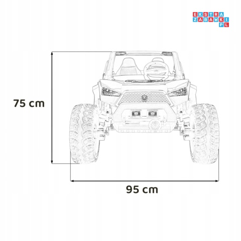 [SX1929] Buggy Clash STRONG 4x4 (2x300W + 2x35W) 24V/14Ah 16km/h EVA pilot ekoskóra - czerwony