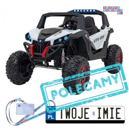 [XMX-603B] Duży Buggy SUPERSTAR UTV-MX 2000N dwuosobowy, wersja 300W 4x75W 24V/9Ah pilot, pokrowiec, LED, MP3 - biały [S]