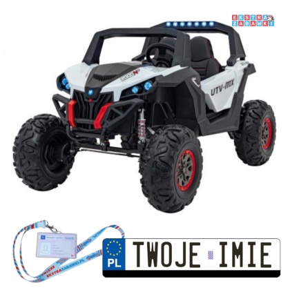 SUPERSTAR UTV-MX buggy na akumulator dwuosobowy - biały, 4x75W, 24V/9Ah, pilot, MP3, LED [XMX-603B]