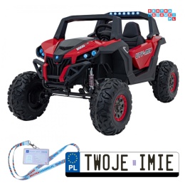 [XMX-603B] Duży Buggy SUPERSTAR UTV-MX 2000N dwuosobowy, wersja 300W 4x75W 24V/9Ah pilot, pokrowiec, LED, MP3 - czerwony [S]
