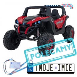 [XMX-603B] Duży Buggy SUPERSTAR UTV-MX 2000N dwuosobowy, wersja 300W 4x75W, 24V/9Ah pilot, pokrowiec, LED, MP3 - czerwony