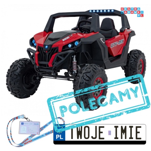 [XMX-603B] Duży Buggy SUPERSTAR UTV-MX 2000N dwuosobowy, wersja 300W 4x75W, 24V/9Ah pilot, pokrowiec, LED, MP3 - czerwony