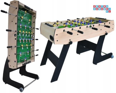 [F48056 WOOD] Stół do gry piłkarzyki solidny duży składany 121cm