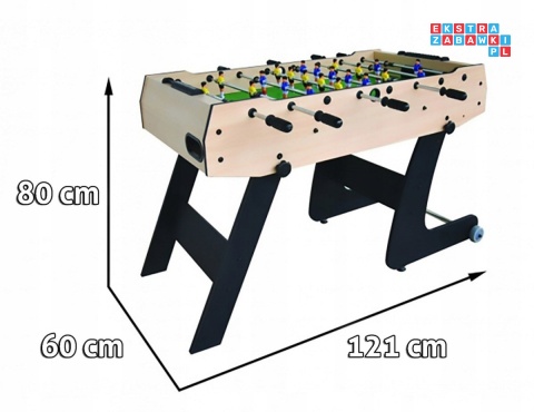 [F48056 WOOD] Stół do gry piłkarzyki solidny duży składany 121cm