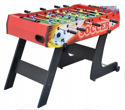 [F48056 RED] Stół do gry piłkarzyki solidny duży składany 121cm