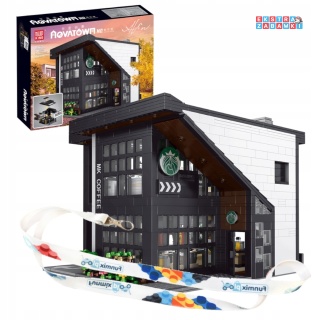 [16036] Klocki 2728 el. Kawiarnia modern coffee shop z podświetleniem LED Mould King [S]