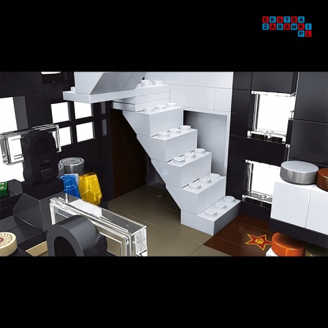 [16036] Klocki 2728 el. Kawiarnia modern coffee shop z podświetleniem LED Mould King